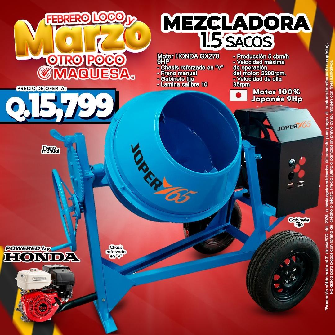 REVOLVEDORAS DE CONCRETO 1.5 SACOS MOTOR HONDA