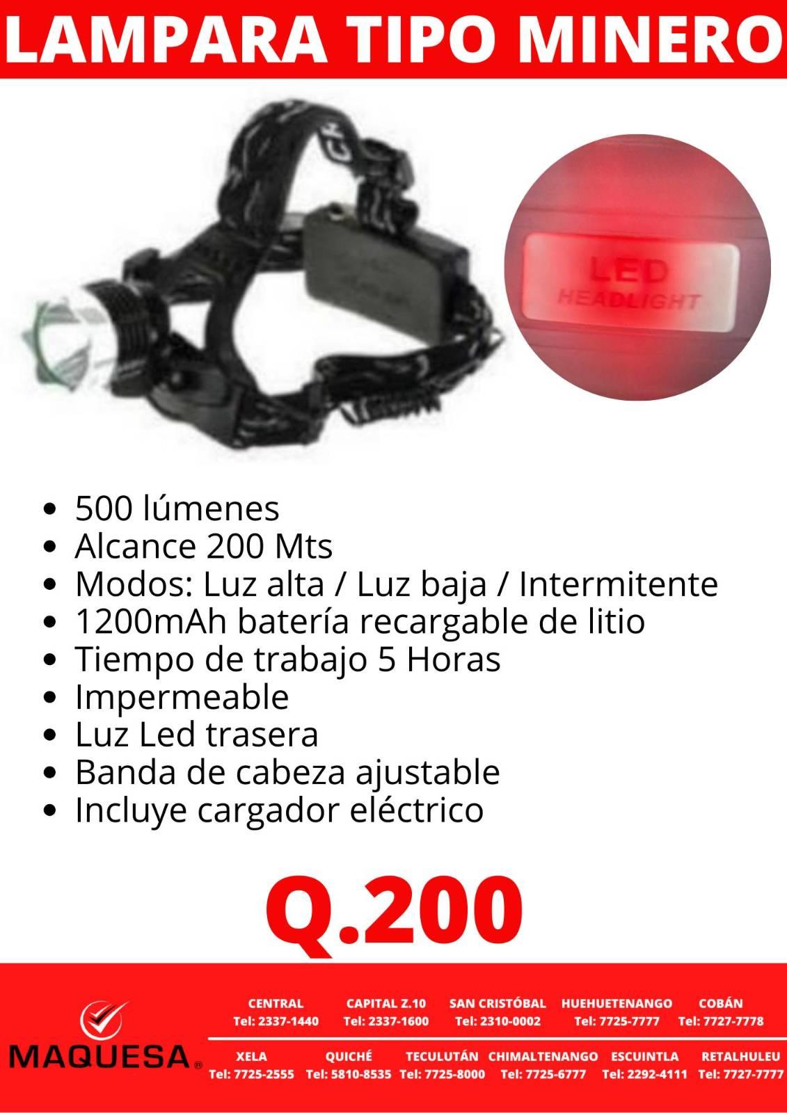 LÁMPARA TIPO MINERO