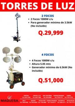 TORRES DE LUZ DE 2 Y 4 FOCOS EN MAQUESA HUEHUE 