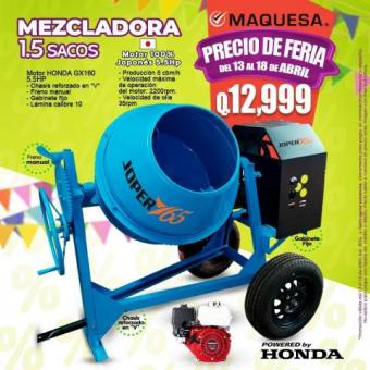 MEZCLADORAS JOPER 1.5 MOTOR HONDA 5.5 HP OFERTA 