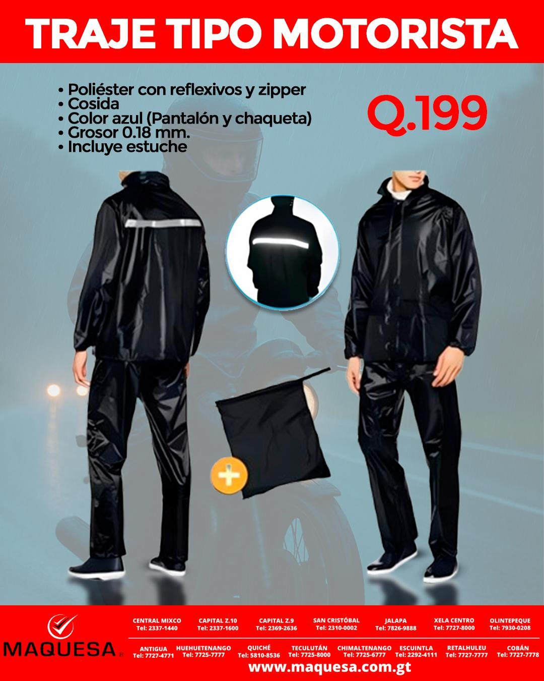 TRAJE TIPO MOTORISTA