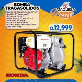 BOMBAS DE AGUA 3X3 TRAGASOLIDOS MOTOR HONDA 