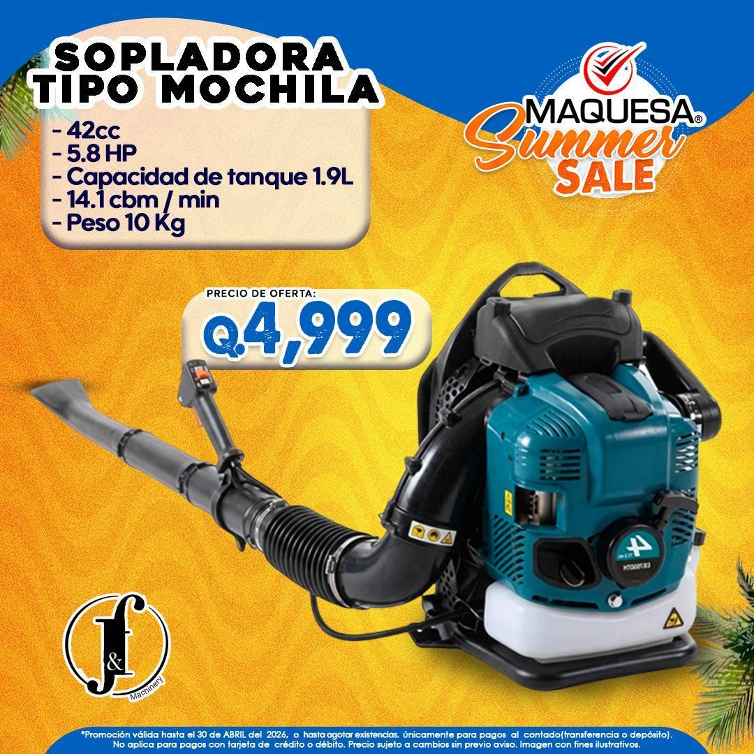 SOPLADORA TIPO MOCHILA JF MOTOR 4T GASOLINA 