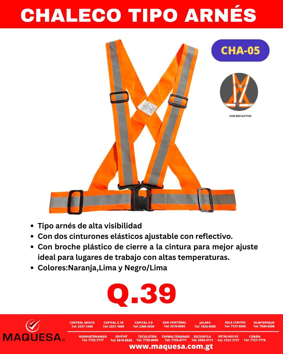 CHALECOS CON REFLECTIVOS CHA-05 EN MAQUESA 