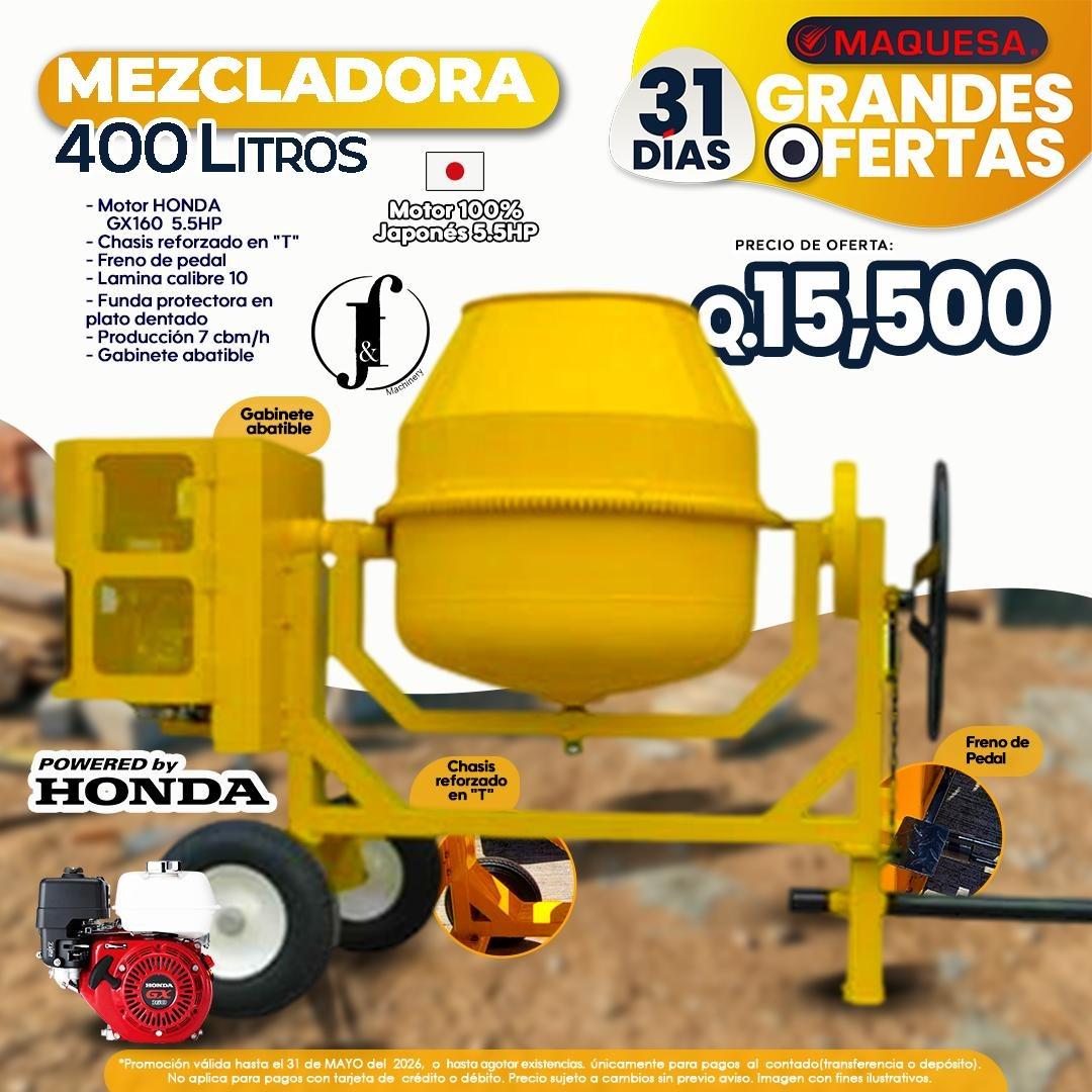  MEZCLADORA MAQUESA 400 LITROS