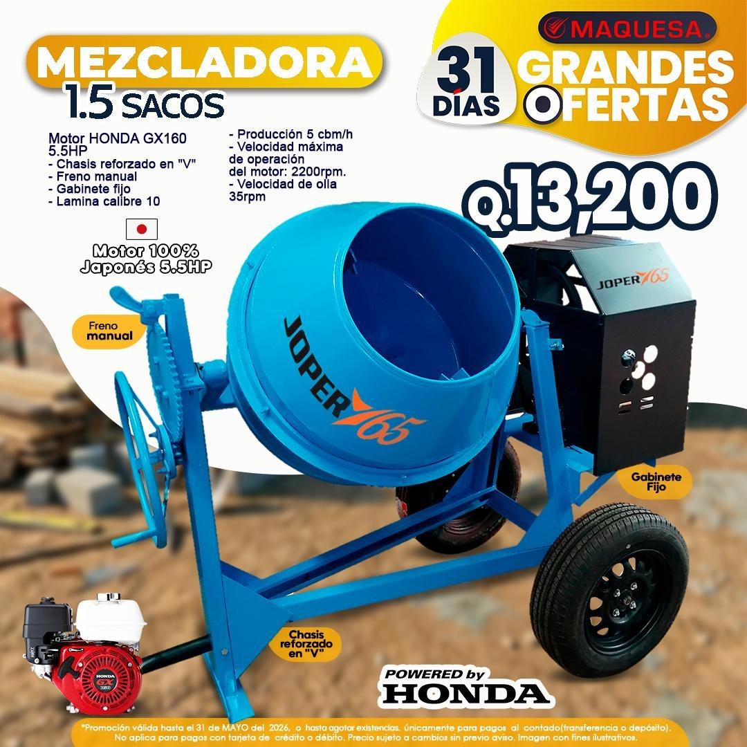 MEZCLADORA MAQUESA 1.5 SACOS
