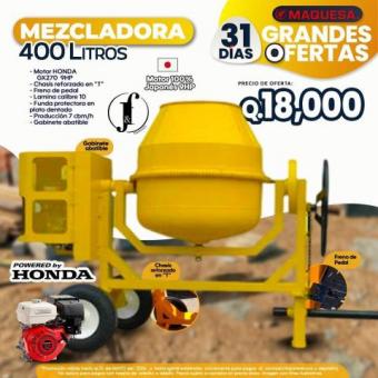 MEZCLADORAS JF 1.5 SACOS MOTOR HONDA JAPONES 9 HP 