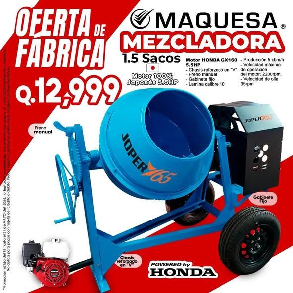MEZCLADORA 1.5 SACOS 5.5 HP