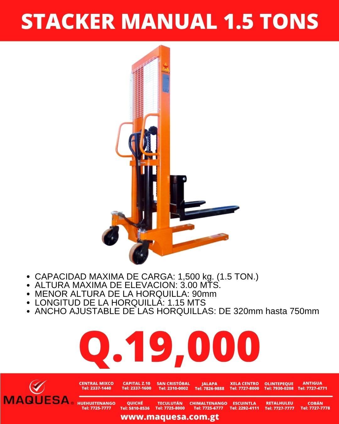STACKER MANUAL 1.5 TONS
