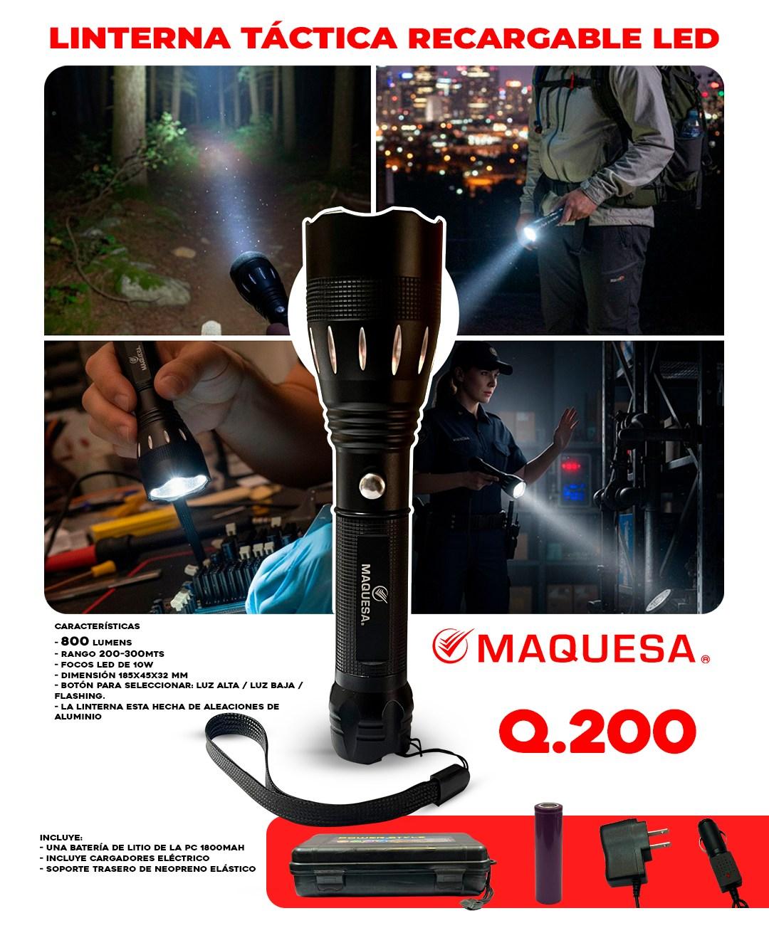 Linterna Tactica recargable led