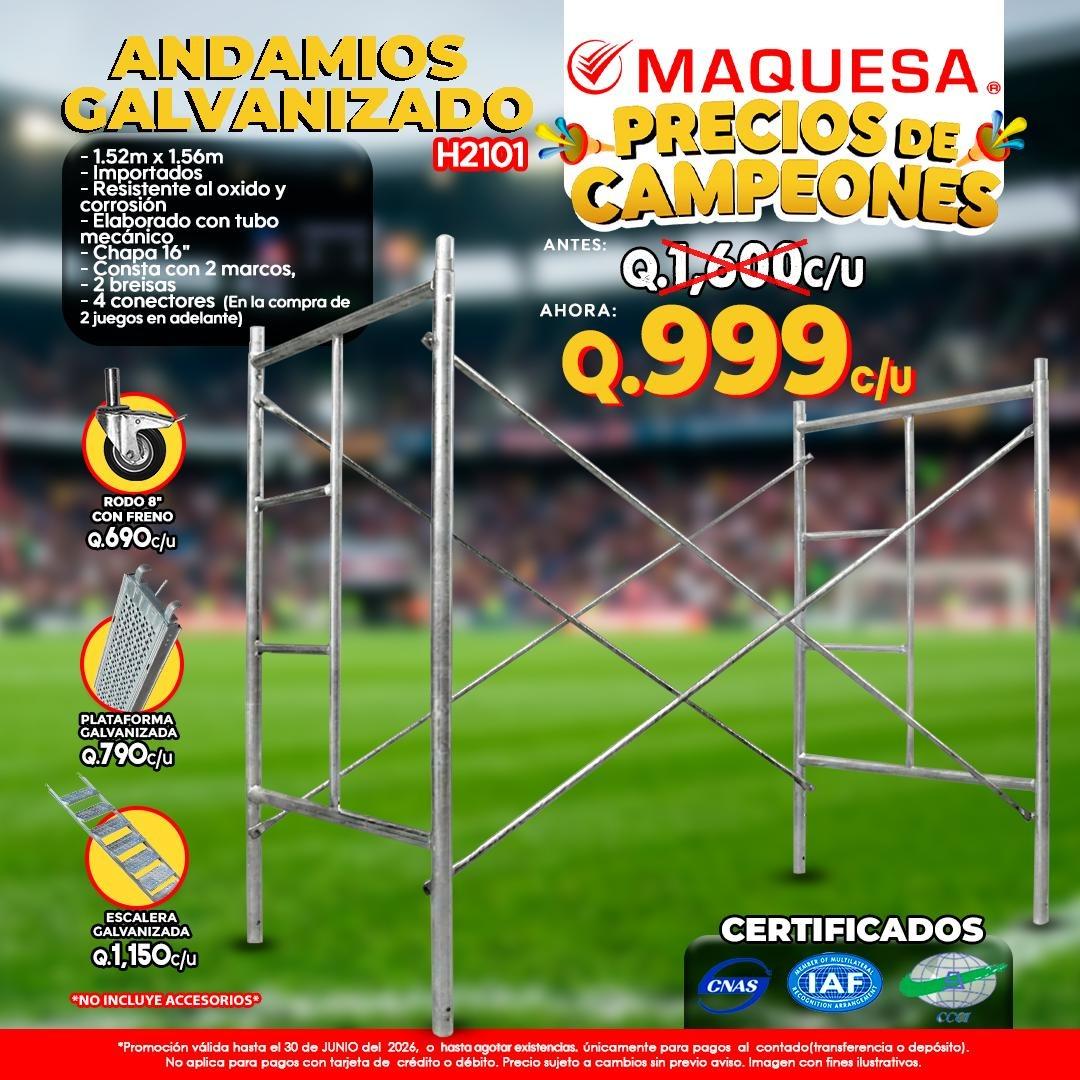 ANDAMIOS GALVANIZADOS CERTIFICADOS 