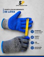 Guantes tejidos con recubrimiento de látex
