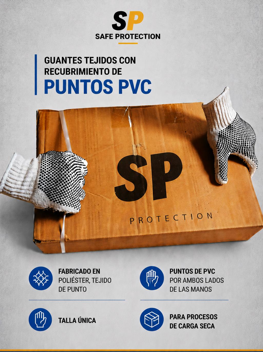 Guantes de puntos PVC