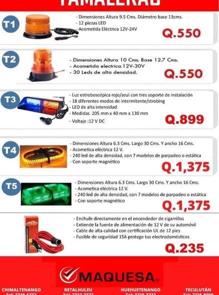  TAMALERAS CON LUZ LED MAQUESA