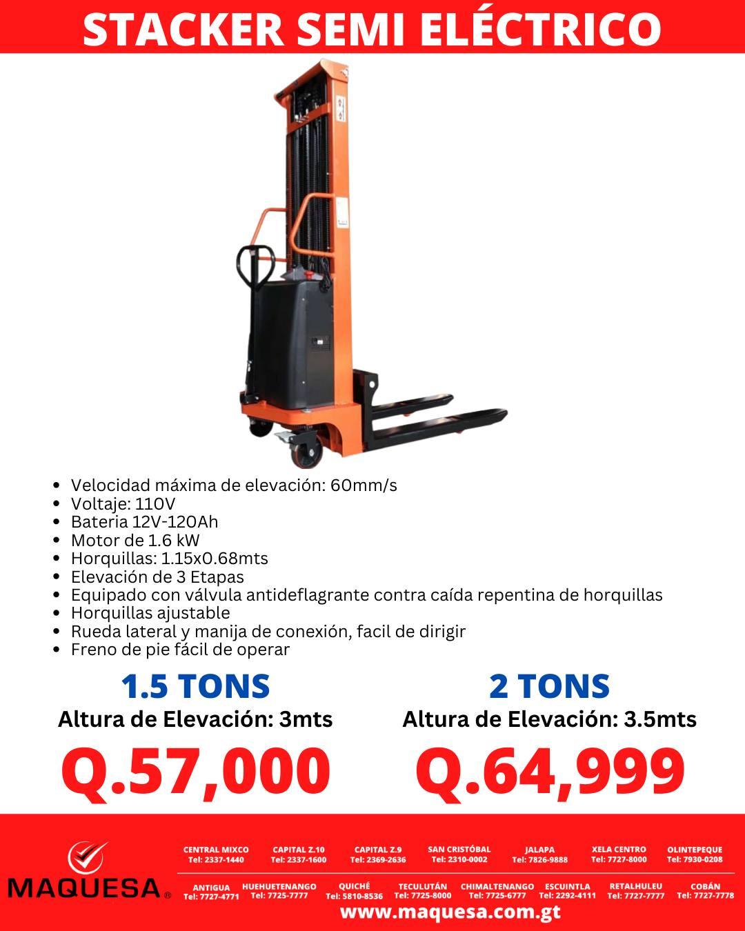 STACKER SEMIELECTRICO MAQUESA