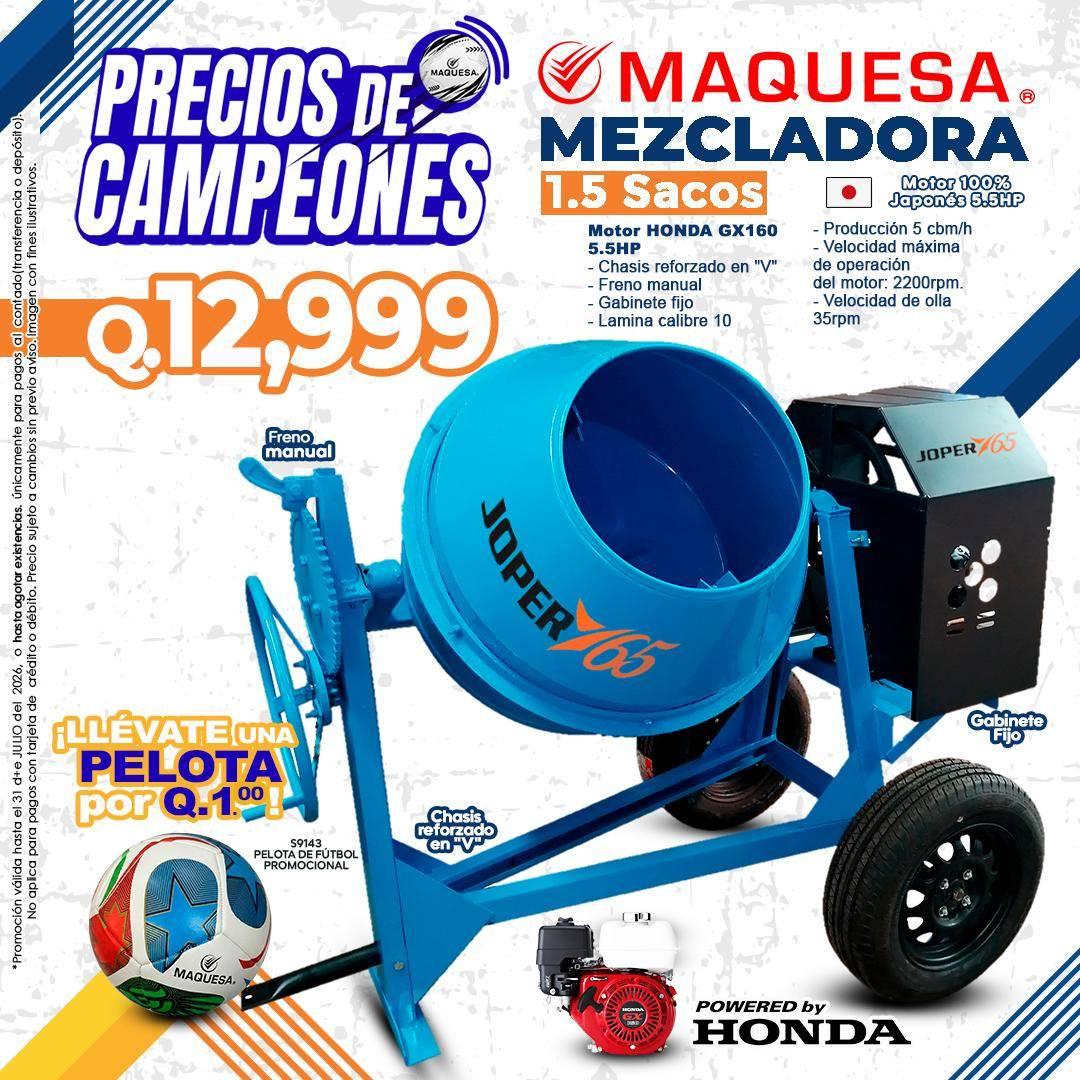 MEZCLADORA 1.5 SACOS 5.5 HP