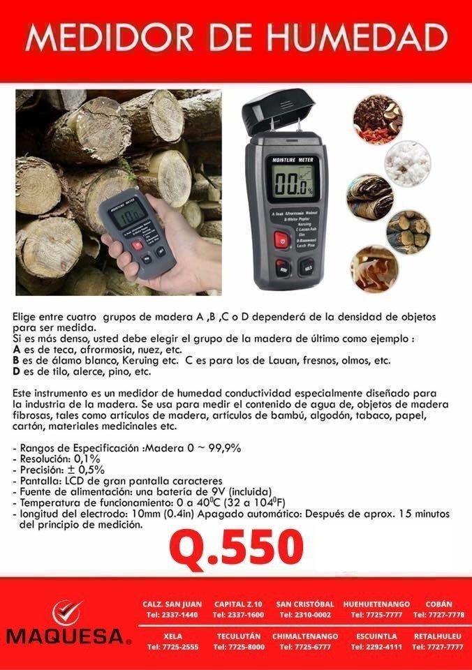 MEDIDOR DE HUMEDAD PARA MADERA Y MATERIALES