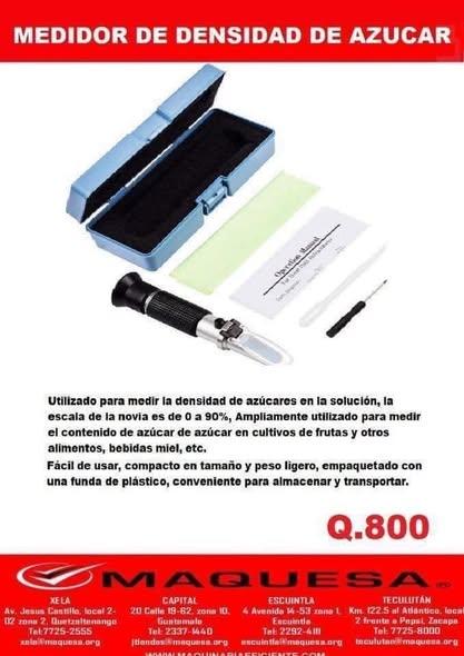 MEDIDOR DE DENSIDAD DE AZÚCAR (REFRACTÓMETRO)